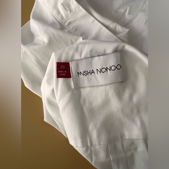 Misha Nonoo white mandarin collar button down blouse sz XS - Picture 5 of 6